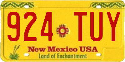 NM license plate 924TUY
