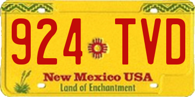 NM license plate 924TVD