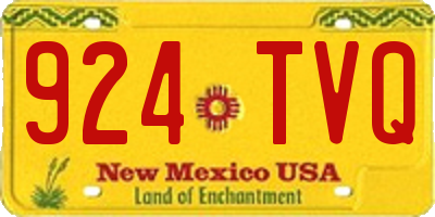NM license plate 924TVQ