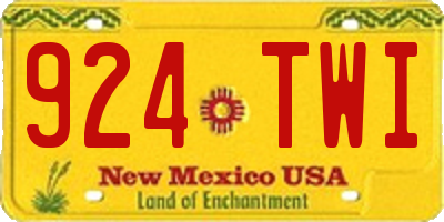 NM license plate 924TWI