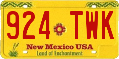 NM license plate 924TWK