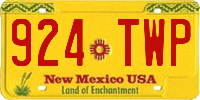 NM license plate 924TWP