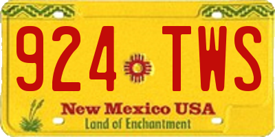 NM license plate 924TWS