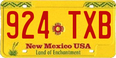 NM license plate 924TXB