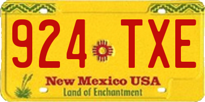 NM license plate 924TXE