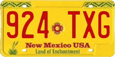NM license plate 924TXG