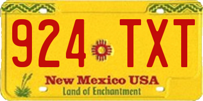 NM license plate 924TXT