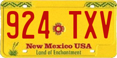 NM license plate 924TXV