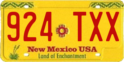 NM license plate 924TXX