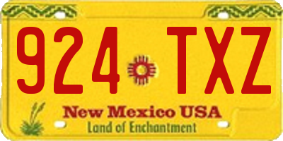 NM license plate 924TXZ