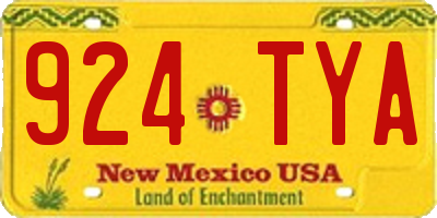 NM license plate 924TYA