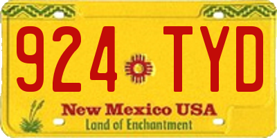NM license plate 924TYD