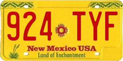 NM license plate 924TYF