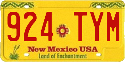 NM license plate 924TYM