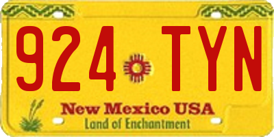 NM license plate 924TYN