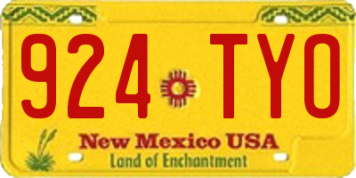 NM license plate 924TYO