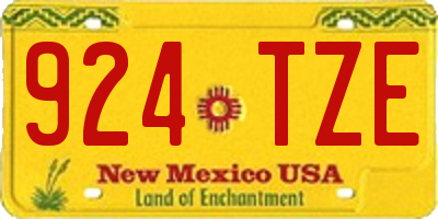 NM license plate 924TZE