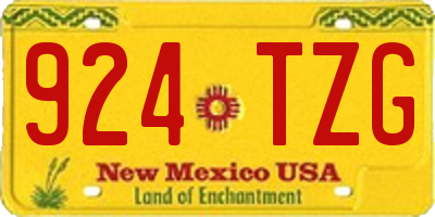 NM license plate 924TZG