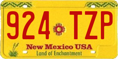 NM license plate 924TZP