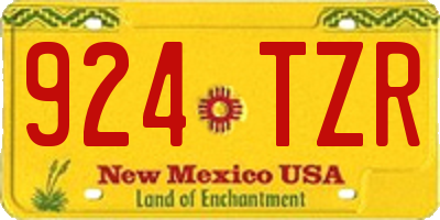 NM license plate 924TZR