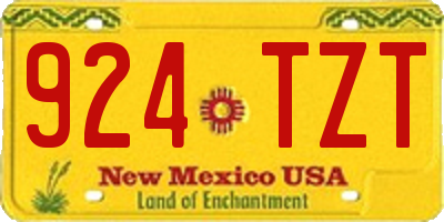 NM license plate 924TZT