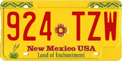 NM license plate 924TZW