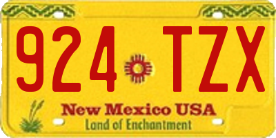 NM license plate 924TZX