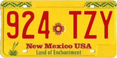 NM license plate 924TZY