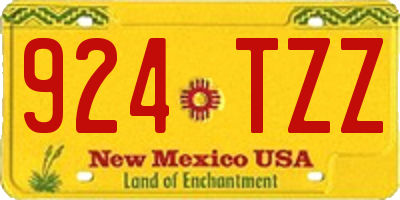 NM license plate 924TZZ