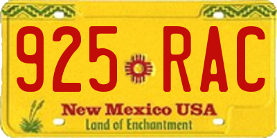 NM license plate 925RAC