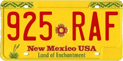 NM license plate 925RAF