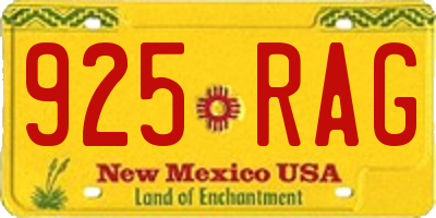 NM license plate 925RAG