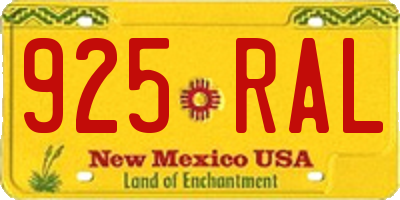 NM license plate 925RAL