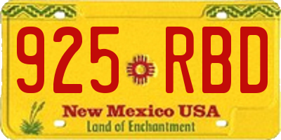 NM license plate 925RBD