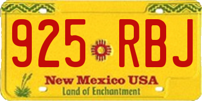 NM license plate 925RBJ