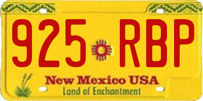 NM license plate 925RBP