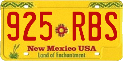 NM license plate 925RBS