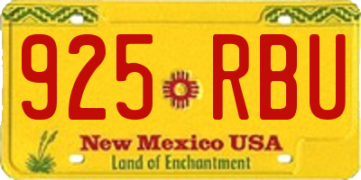 NM license plate 925RBU