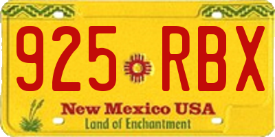NM license plate 925RBX