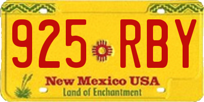 NM license plate 925RBY