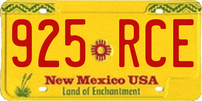 NM license plate 925RCE