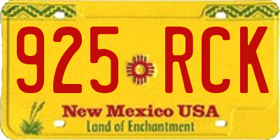 NM license plate 925RCK