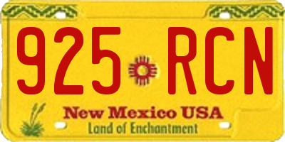 NM license plate 925RCN