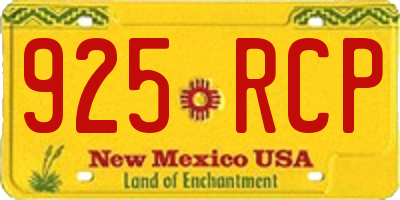 NM license plate 925RCP