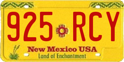 NM license plate 925RCY