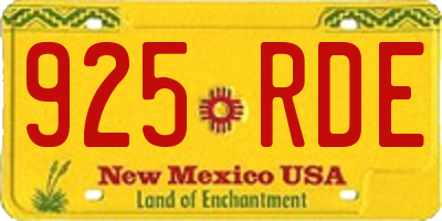 NM license plate 925RDE