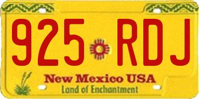 NM license plate 925RDJ