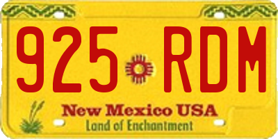 NM license plate 925RDM