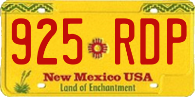 NM license plate 925RDP