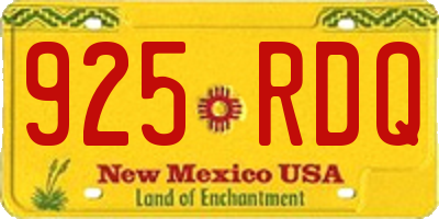 NM license plate 925RDQ
